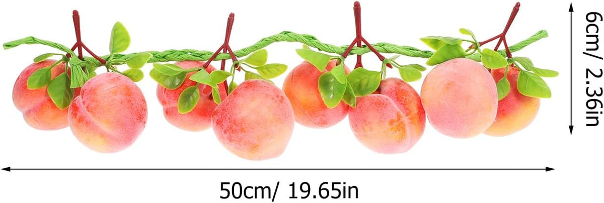 Artificial Peach Pendant Hanging String 3 pcs Fake Peaches Lifelike Peach Simulation for Home Decor Kitchen Decor Photo Prop Fruit Shop Display Teaching Aid 19.68 in