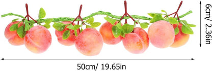 Artificial Peach Pendant Hanging String 3 pcs Fake Peaches Lifelike Peach Simulation for Home Decor Kitchen Decor Photo Prop Fruit Shop Display Teaching Aid 19.68 in