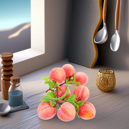 Artificial Peach Pendant Hanging String 3 pcs Fake Peaches Lifelike Peach Simulation for Home Decor Kitchen Decor Photo Prop Fruit Shop Display Teaching Aid 19.68 in