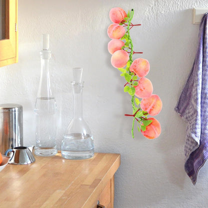 Artificial Peach Pendant Hanging String 3 pcs Fake Peaches Lifelike Peach Simulation for Home Decor Kitchen Decor Photo Prop Fruit Shop Display Teaching Aid 19.68 in