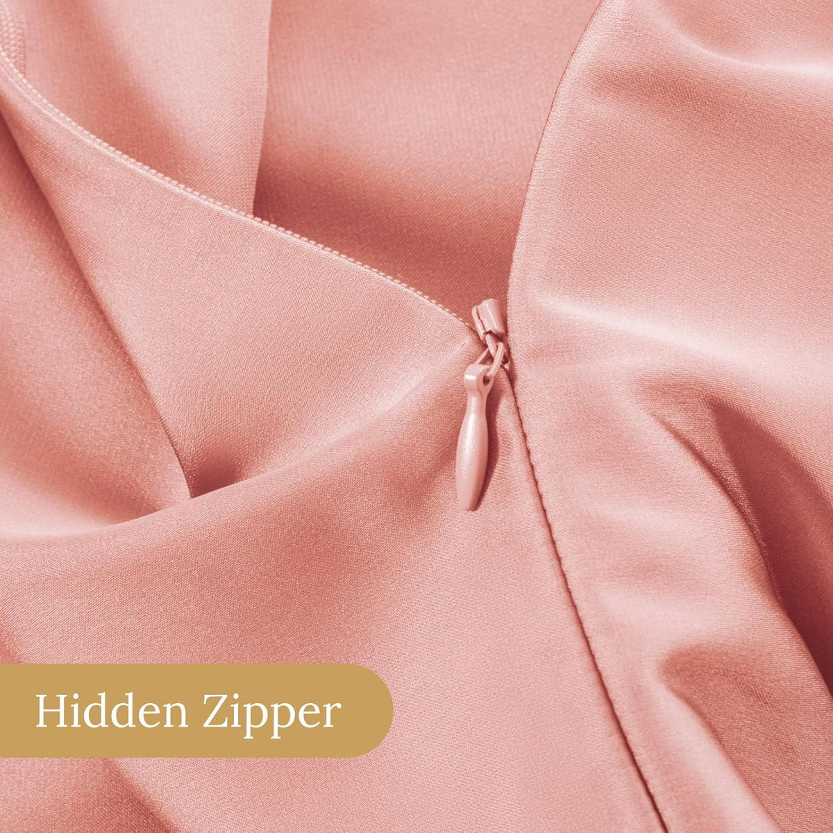 Mulberry Silk Pillow Cases Standard Size with Zipper, Blush Pink