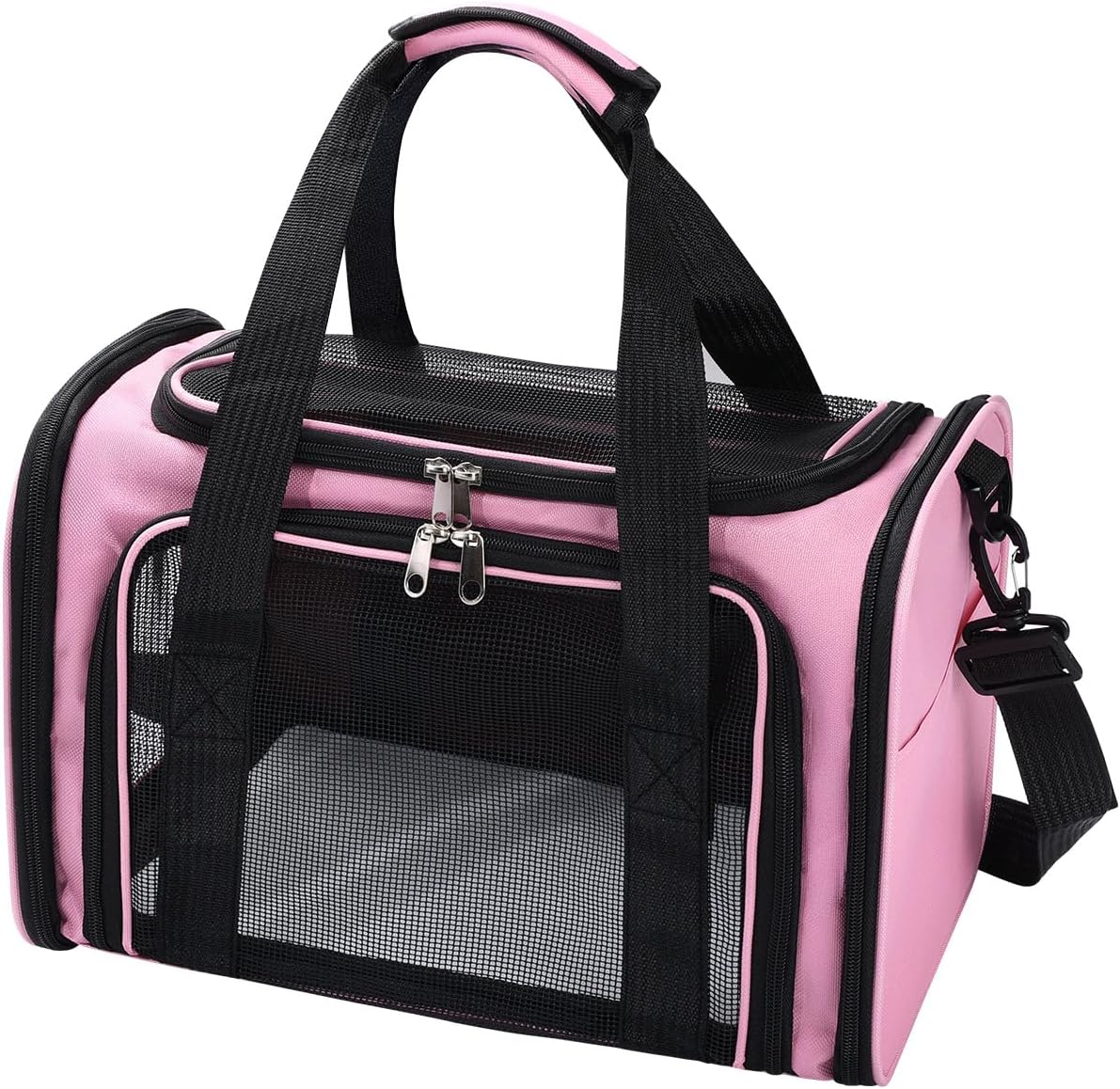 Cat,Dog Carrier for Small Medium Pet Carrier,Soft Sided Dog Bag Up to 12Lbs Puppy Carrier,Breathable Portable Foldable Airline Approved Pet Carriers for Travel (Pink)