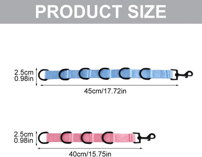 2pcs Dog Grooming Extension Strap with 4 D-Ring and 6 D-Ring Grooming Loops Adjustable Extender Straps Quick Release Pet Dog Leashes for Grooming(Color:Blue Pink)