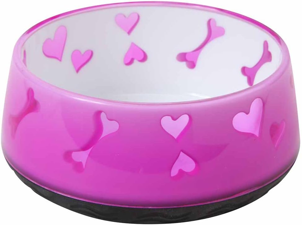 Non-Skid Dog Food and Water Bowl, Pink