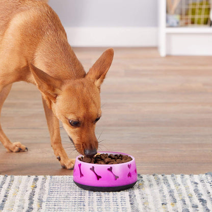 Non-Skid Dog Food and Water Bowl, Pink