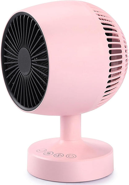Space Heater,Small Space Heater,1200W Desk Heater for Office,160° Lateral Auto Oscillating,3 Gears Adjustable,PTC Ceramic Heating,Tip-over & Overheat Protection,Fast Heating, Hot And Cold Air Pink