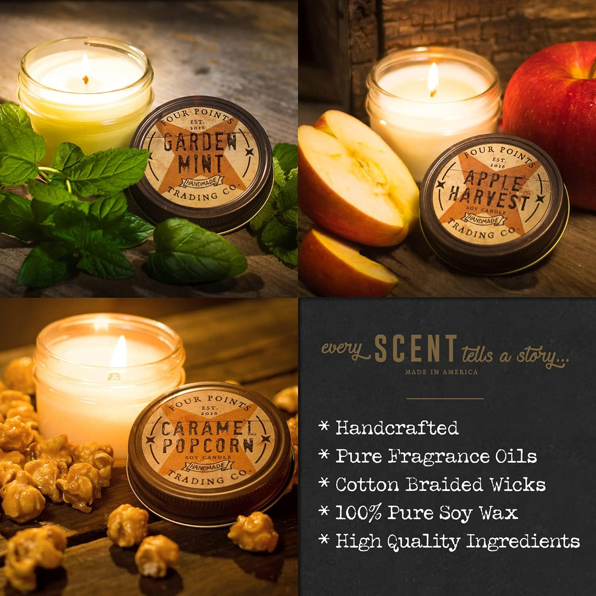 Fresh Georgia Peach Scented Candle with Jar - Soy Candle - Aromatherapy Candle - Great for Birthday, Wedding, Grandma, Mom, Women, Teacher Gifts, and Gift Baskets, Apartment Decor (4 Oz)