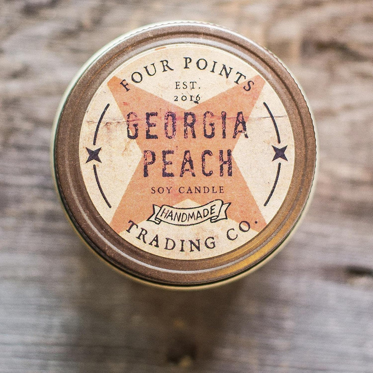 Fresh Georgia Peach Scented Candle with Jar - Soy Candle - Aromatherapy Candle - Great for Birthday, Wedding, Grandma, Mom, Women, Teacher Gifts, and Gift Baskets, Apartment Decor (4 Oz)