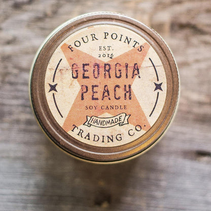 Fresh Georgia Peach Scented Candle with Jar - Soy Candle - Aromatherapy Candle - Great for Birthday, Wedding, Grandma, Mom, Women, Teacher Gifts, and Gift Baskets, Apartment Decor (4 Oz)