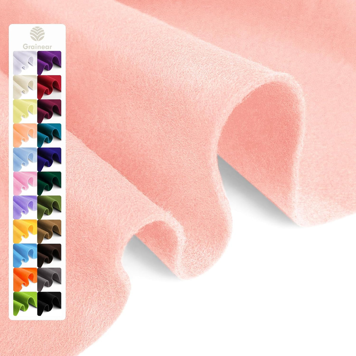 Peach Soft Felt Sheet, 36" x 36", 1.6mm Thick Acrylic Felt Fabric