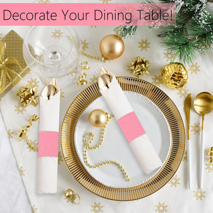 200 Pcs Pink Napkin Bands Self Adhesive