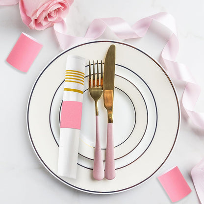 200 Pcs Pink Napkin Bands Self Adhesive