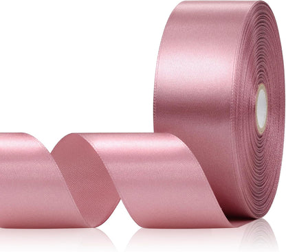 Rosy Mauve Ribbon 1-1/2 Inch 60 Yards Mauve Pink Satin Ribbon for Eternal Roses, Flower Bouquet, Gift Wrapping, Crafts, Bridal Shower, Hair, Wedding