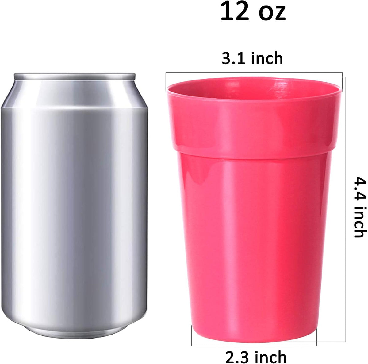 18 Pack 12 Ounce Plastic Kids Juice Tumblers, Unbreakable Drinking Glasses, Plastic Cups, Reusable | Stackable | NO BPA | Top-rack Dishwasher Safe (Peach Colors)