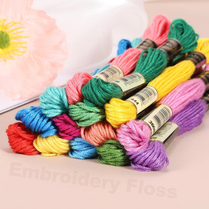 14 Skeins Embroidery Floss, Polyester Embroidery Threads Bracelets String for Cross-Stitch Hand Embroidery, Multicolored Dark Red Pink
