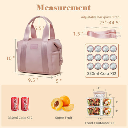 Insulated Lunch Bag Tote Lunch Box for Women Crossbody Cooler Bag