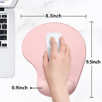 Ergonomic Mouse Pad with Wrist Rest Support, Gel Mouse Pads with Non-Slip PU Base, Pain Relief Memory Foam Computer Mat, Cute Office Supplies Desk Decro Accessories, Pink