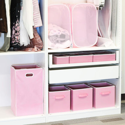 Mesh Pop-Up Laundry Hamper with Side Pocket, 2 Pack, Pink