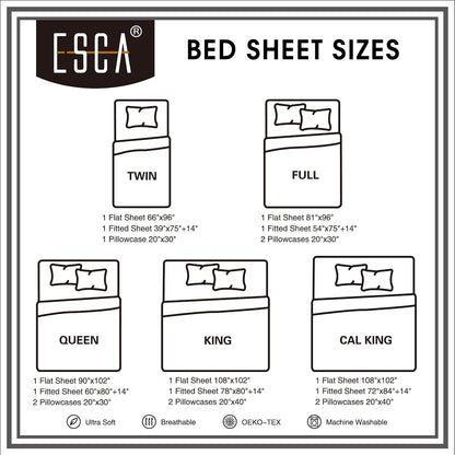 4-Piece Peach Sheet Set Full Size with Flat Sheet, Fitted Sheet, and Pillowcases