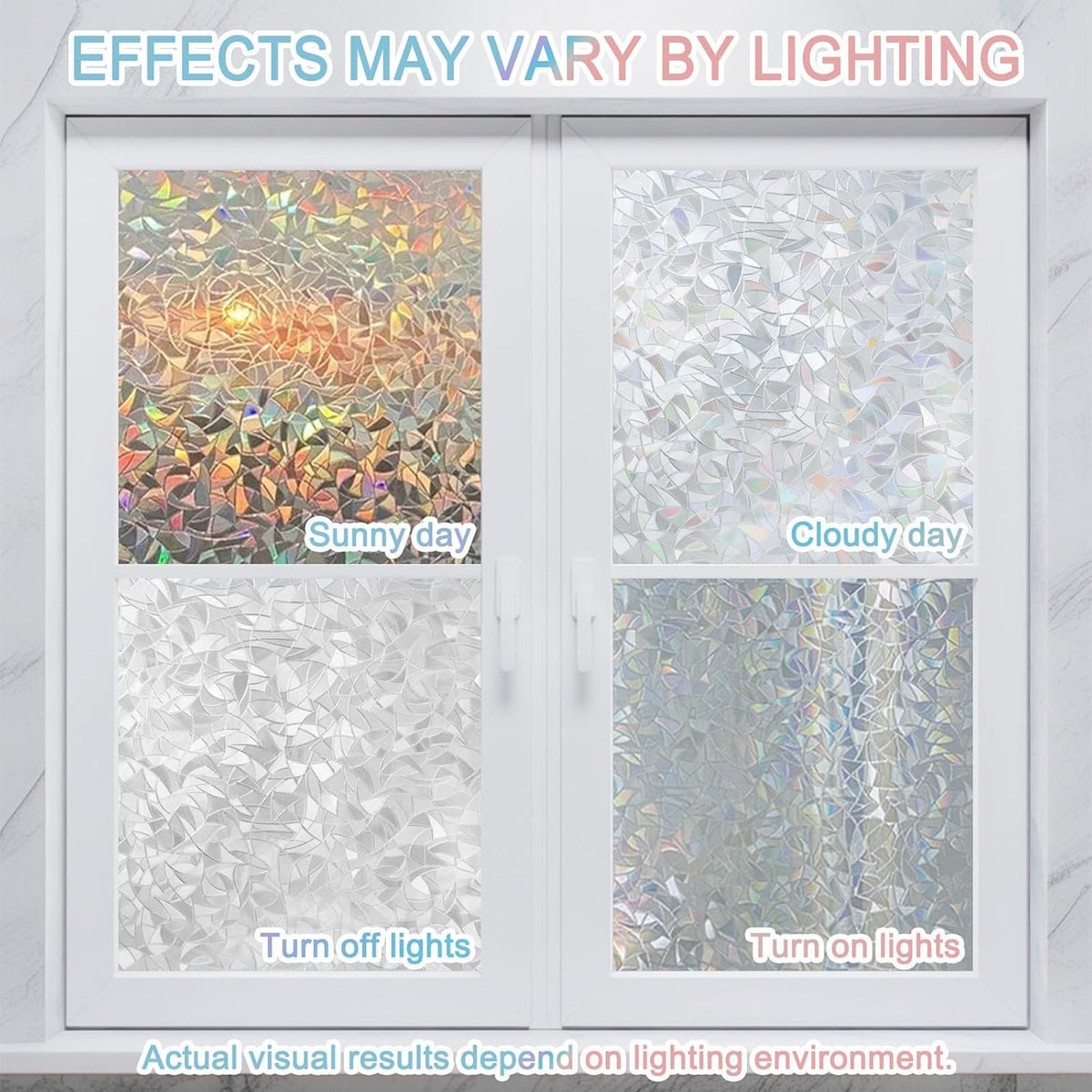 Elk Window Privacy Film Stain Glass,Reusable Rainbow Window Film,Pink Purple Blue Watercolor Splashes Splatter Animal Non-Adhesive Static Cling Sun Blocking Stickers Decals Covers 23.6" x 59" (2pcs)