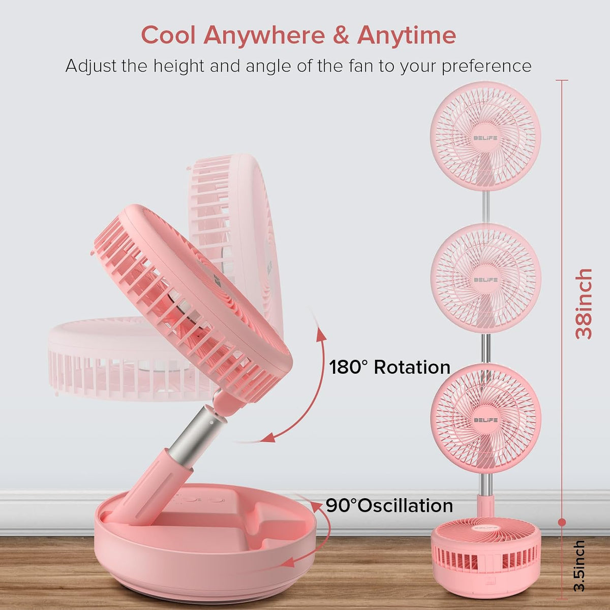 X8 Portable Oscillating Camping Fan for Travel