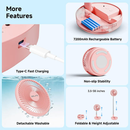 X8 Portable Oscillating Camping Fan for Travel
