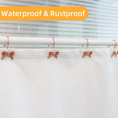 Decorative Shower Curtain Hooks, Luxury Bowknot Shower Curtain Rings, Modern Bow Shower Curtain Hangers, 12PCS Shower Hooks for Home Decor, Bathroom, Bedroom, Living Room (Rose Gold)