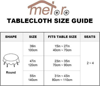 Pink Rustic Table Cloth, Round 55" Textured Cotton Linen Fabric Tablecloth with Tassel, Valentines Day Farmhouse Table Cover Embroidery Stripe Round Tablecloths for Kitchen Dinning Party