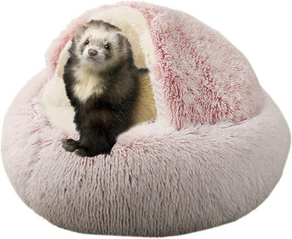 Ferret Bed Cave and Hideouts，Ferret Hideaway Bed Accessories for Cage Ferret Beds and Hideouts (Pink)