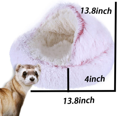 Ferret Bed Cave and Hideouts，Ferret Hideaway Bed Accessories for Cage Ferret Beds and Hideouts (Pink)