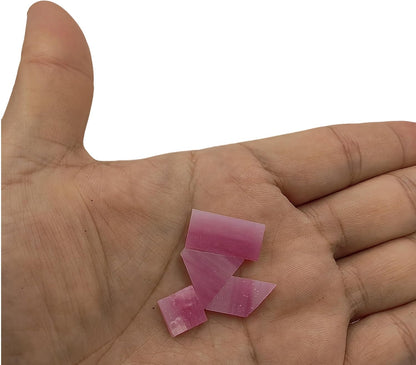 4 Shapes Mixed Glass Mosaic Tiles,Square+Diamond+Triangle+Rectangle 220 PCS Stained Glass Mosaic Pieces for Handmade Art Crafts and Home Decoration (Pink)