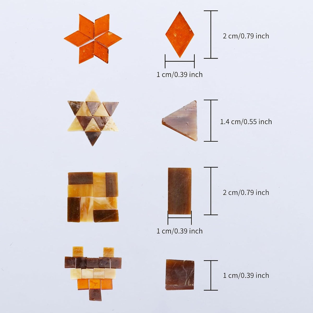 4 Shapes Mixed Glass Mosaic Tiles,Square+Diamond+Triangle+Rectangle 220 PCS Stained Glass Mosaic Pieces for Handmade Art Crafts and Home Decoration (Pink)