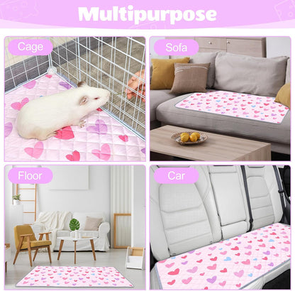 2 Pack Guinea Pig Bedding, Washable Guinea Pig Cage Liner Reusable Guinea Pig Mat Waterproof Guinea Pig Bedding for Cage, Super Absorbant Guinea Pig Pee Pads for Small Animals Hamster Rabbit Squirrel