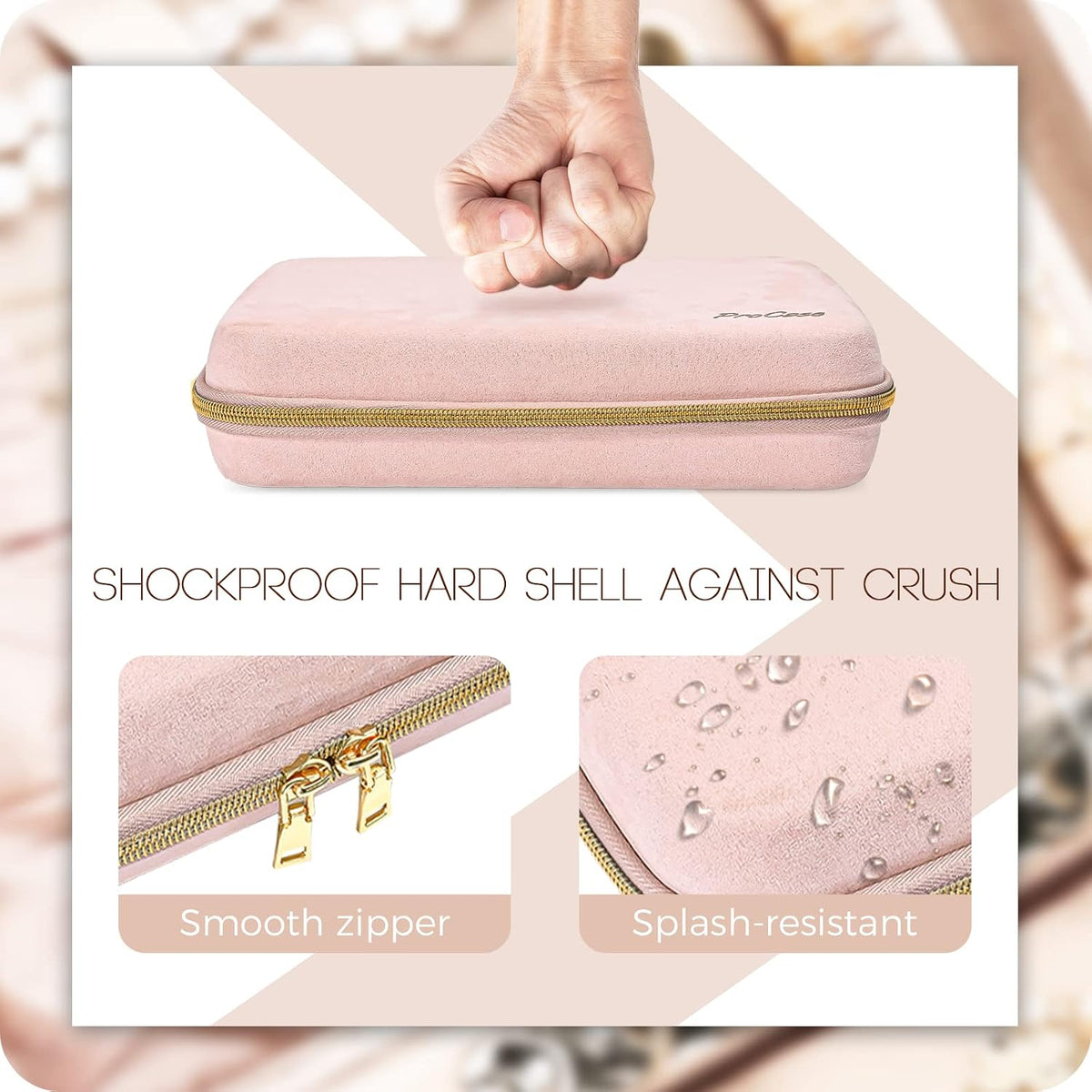 Large Travel Jewelry Organizer Case, Jewellery Home Storage Book Ring Binder with Clear Pockets for Presentation, Zippered Pouch Bag for Earrings Necklaces Bracelets -Pink