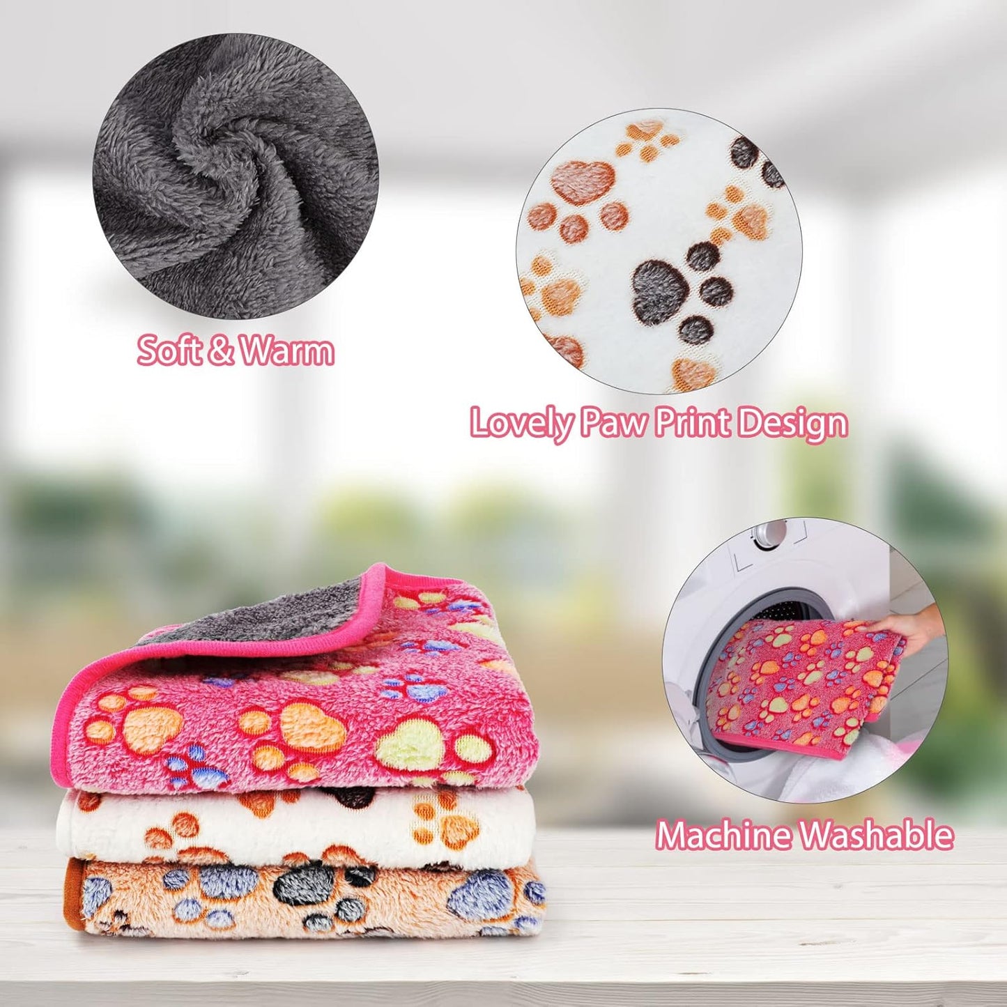 YUEPET Waterproof Guinea Pig Blankets Washable 3 Pack Small Animal Fleece Cage Liners Pet Soft Sleep Mat Pad Cover Warm Flannel Throw for Hamster Guinea Pig Rabbit Chinchilla Hedgehog Ferret 35"×24"