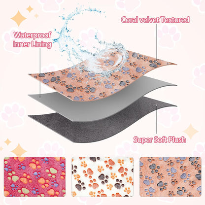 YUEPET Waterproof Guinea Pig Blankets Washable 3 Pack Small Animal Fleece Cage Liners Pet Soft Sleep Mat Pad Cover Warm Flannel Throw for Hamster Guinea Pig Rabbit Chinchilla Hedgehog Ferret 35"×24"