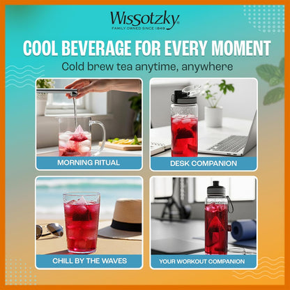 Peach Verbana Cold Breeze, Cold Brew Iced Tea (18 Tea Bags) | Caffeine-Free | Herbal Tea | Kosher | Cold Water Brewing