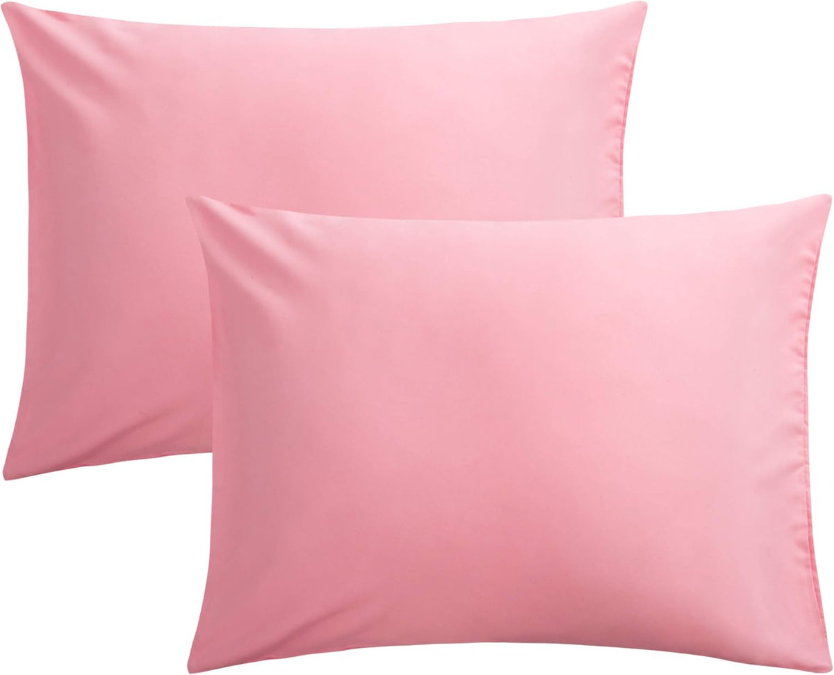 2-Pack Microfiber Standard Pillow Cases, Envelope Style, Pink