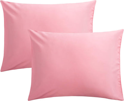 2-Pack Microfiber Standard Pillow Cases, Envelope Style, Pink