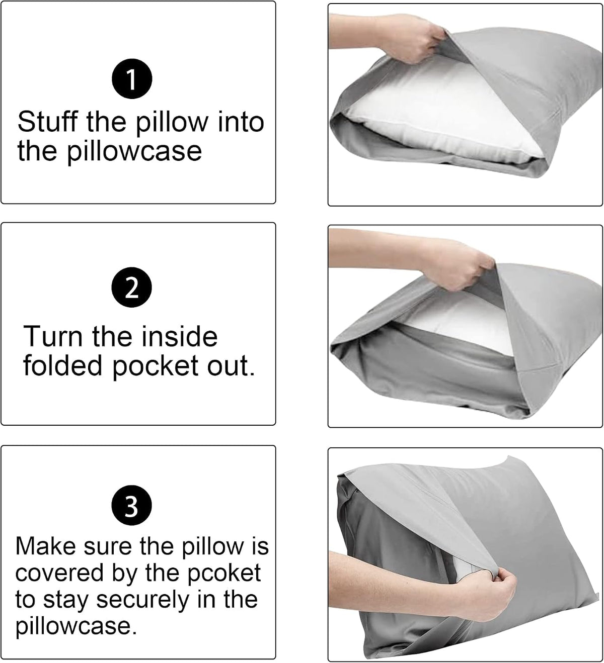 2-Pack Microfiber Standard Pillow Cases, Envelope Style, Pink