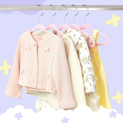 50 Pack Kids Velvet Hangers 11 Inches Children's Clothes Hangers Non-Slip Baby Hangers for Infant/Toddler (Blush Pink)