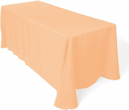 Polyester Rectangular Tablecloth 84"x108" Ideal for Rectangular Table 24 inch x 30 inch (Peach)