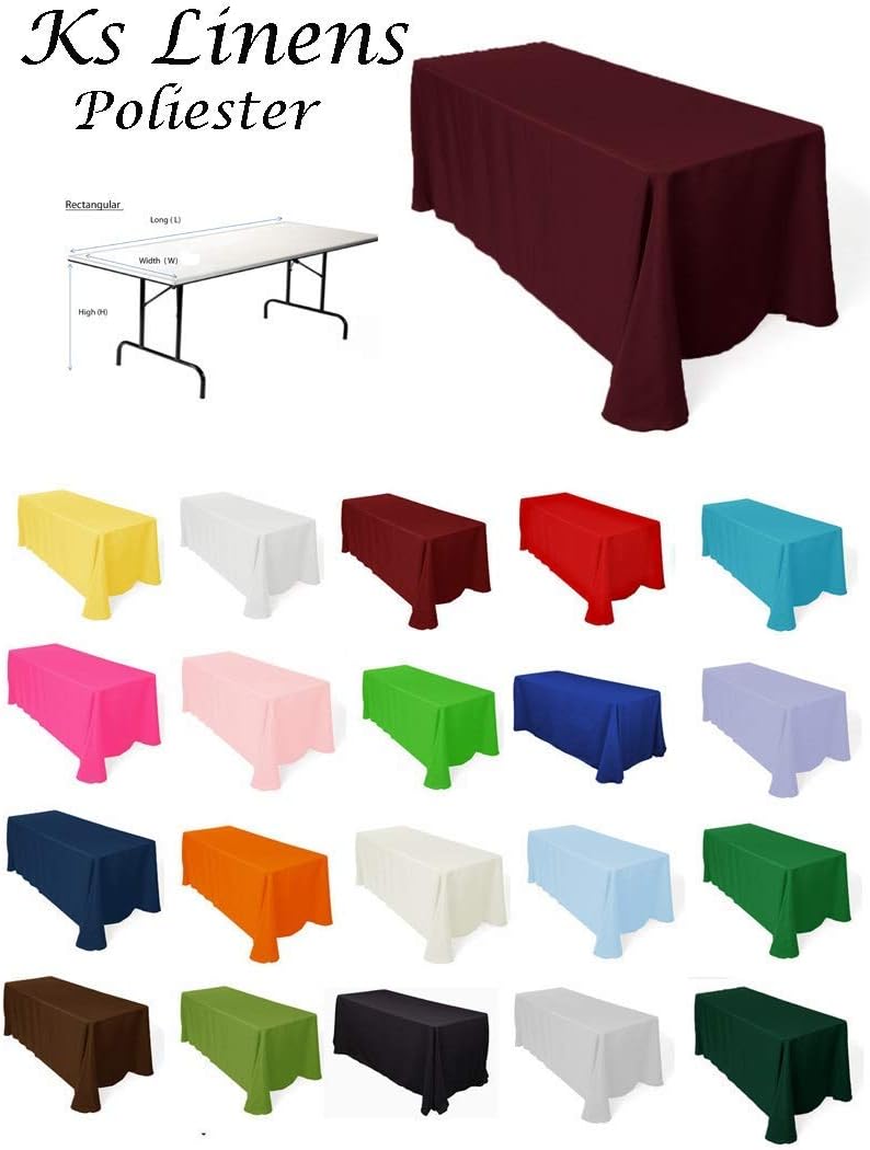 Polyester Rectangular Tablecloth 84"x108" Ideal for Rectangular Table 24 inch x 30 inch (Peach)
