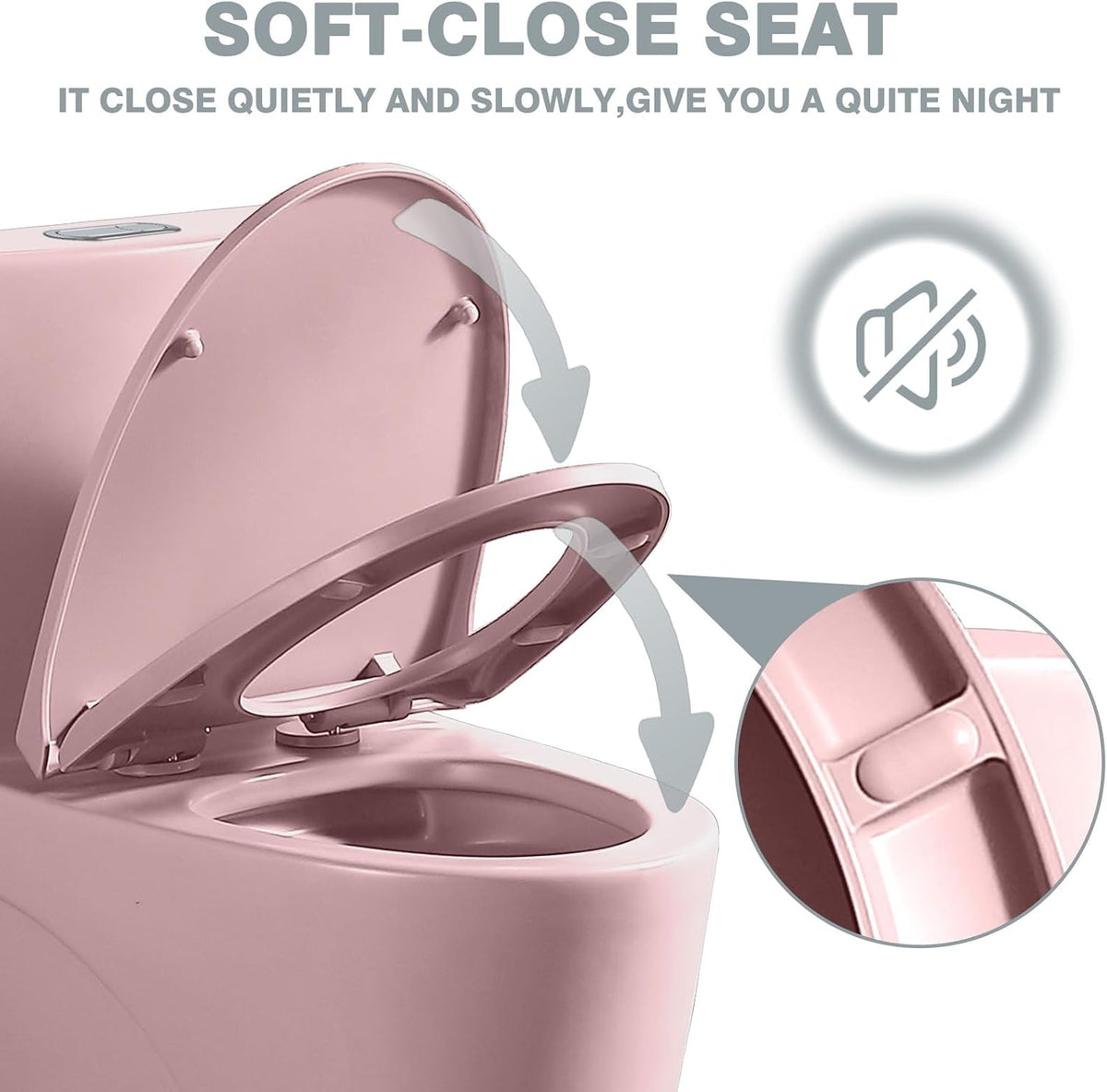 Elongated One Piece Toilet, Dual Flush 1.1/1.6 GPF Soft Close Seat