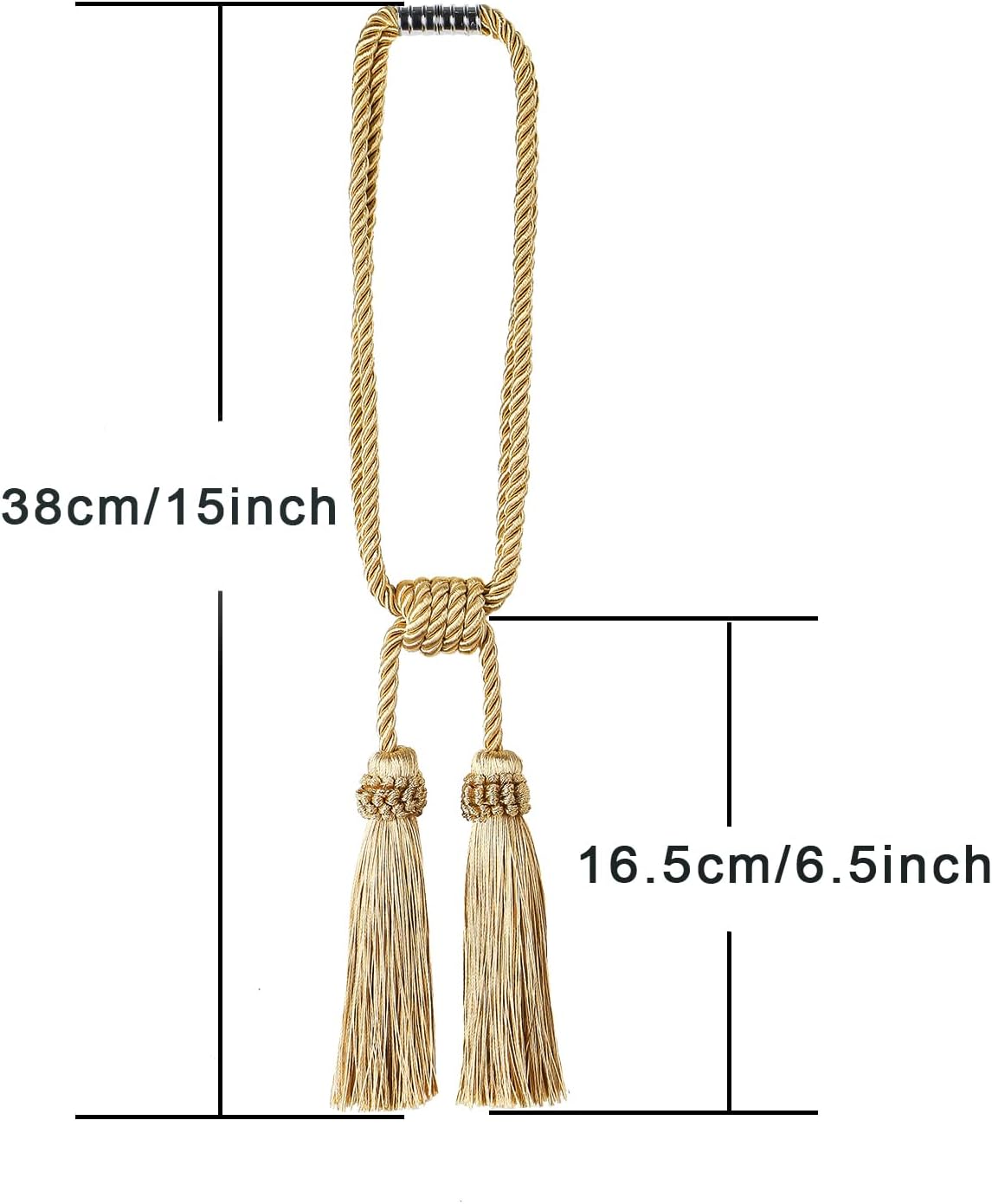 Magnetic Curtain Tiebacks Handmade Tassel Drapery Holdback,2P