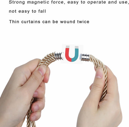 Magnetic Curtain Tiebacks Handmade Tassel Drapery Holdback,2P