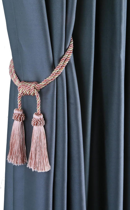 Magnetic Curtain Tiebacks Handmade Tassel Drapery Holdback,2P