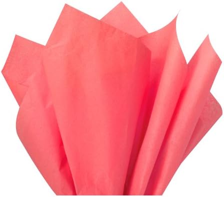 ® | Gift Wrap Tissue Paper | Size: 15"x20" | Count: 100 Sheet | Craft Crape Paper (Bright Coral Pink, 100 Sheets)