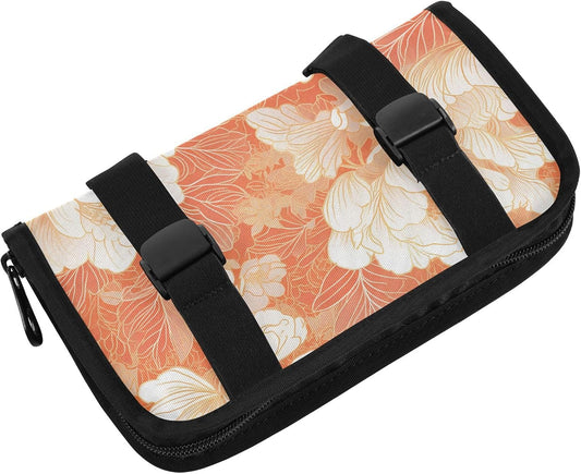 Hanging tissue holder for car visor napkin visor holder with Adjustable straps & zipper Refillable auto tissue dispenser for vehicle Chinese Style Floral Peach Gold