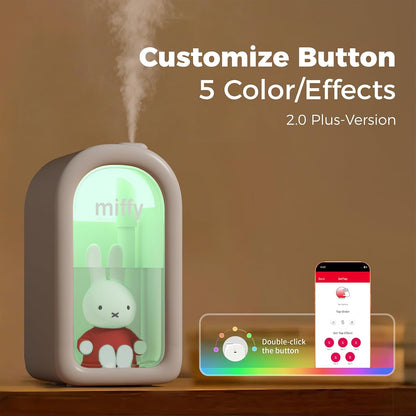 X Miffy Cool Mist Humidifier - Ultrasonic Quiet Humidifier, Mini Cute Humidifier with Night Light, 380ml for Bedroom, App-Controlled RGB Light (2.0 Plus-Version) - Pink